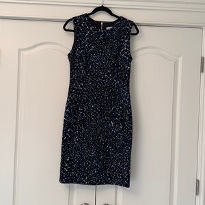Calvin Klein Strapless Blue and Black Dress